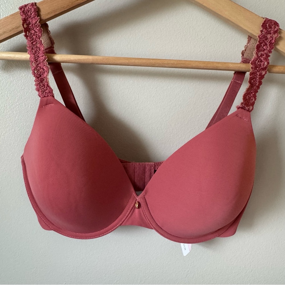 NWT NATORI Size 34D Underwire Rose Dream Bra in Mauve Color